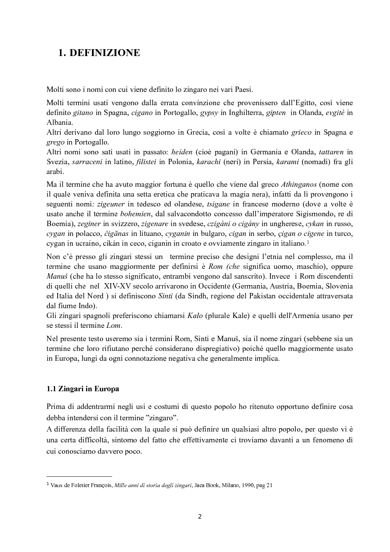 Anteprima della tesi: I Figli del vento: storia e cultura degli zingari, Pagina 2