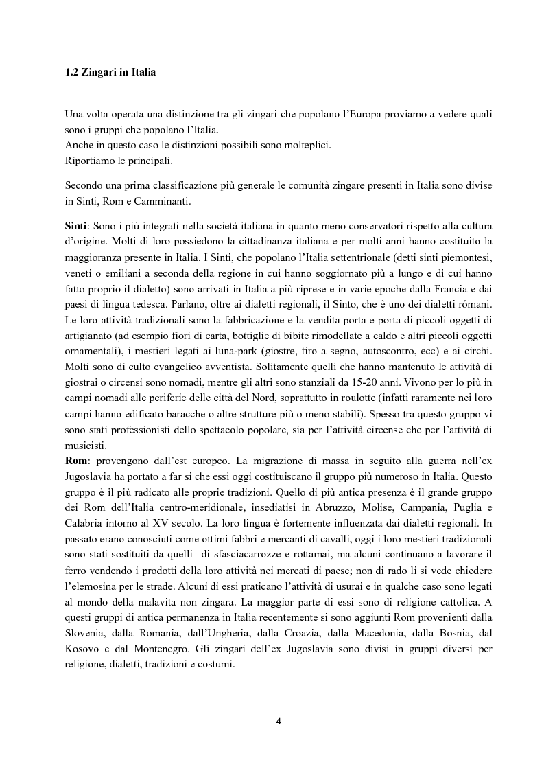 Anteprima della tesi: I Figli del vento: storia e cultura degli zingari, Pagina 4