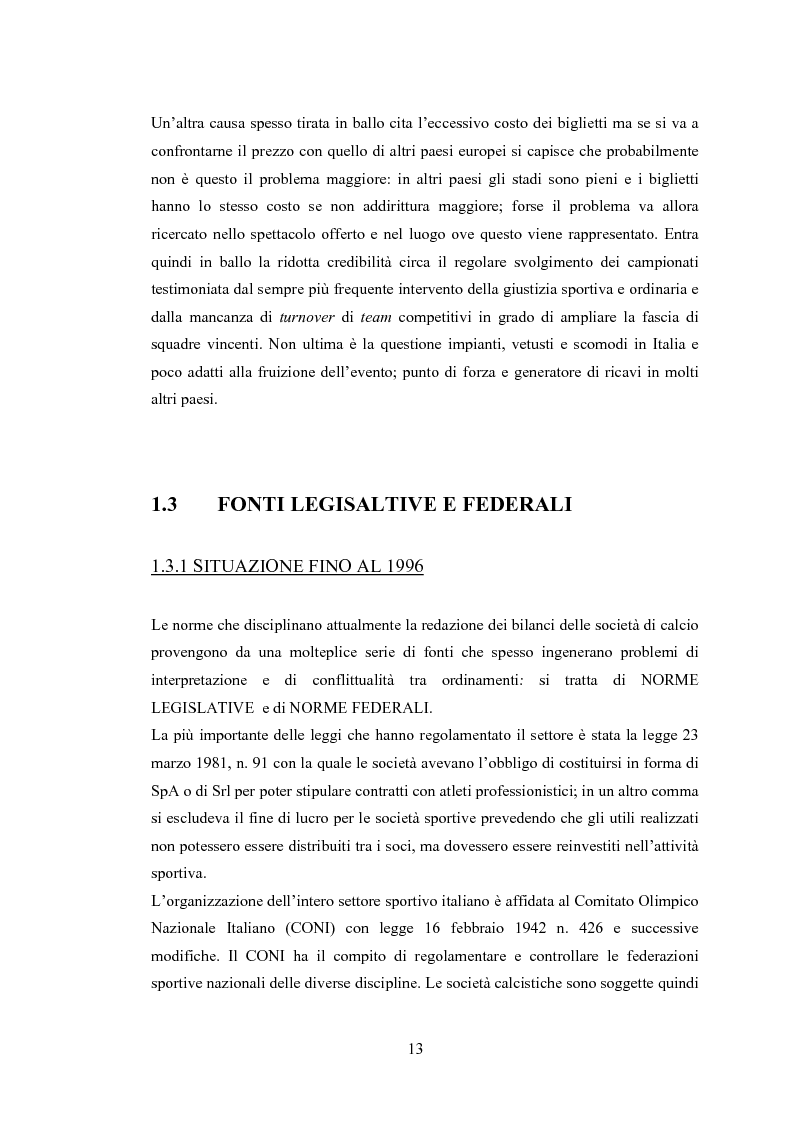 Anteprima della tesi: Profili contabili delle società calcistiche. Quale relazione tra successo sportivo e successo economico?, Pagina 7