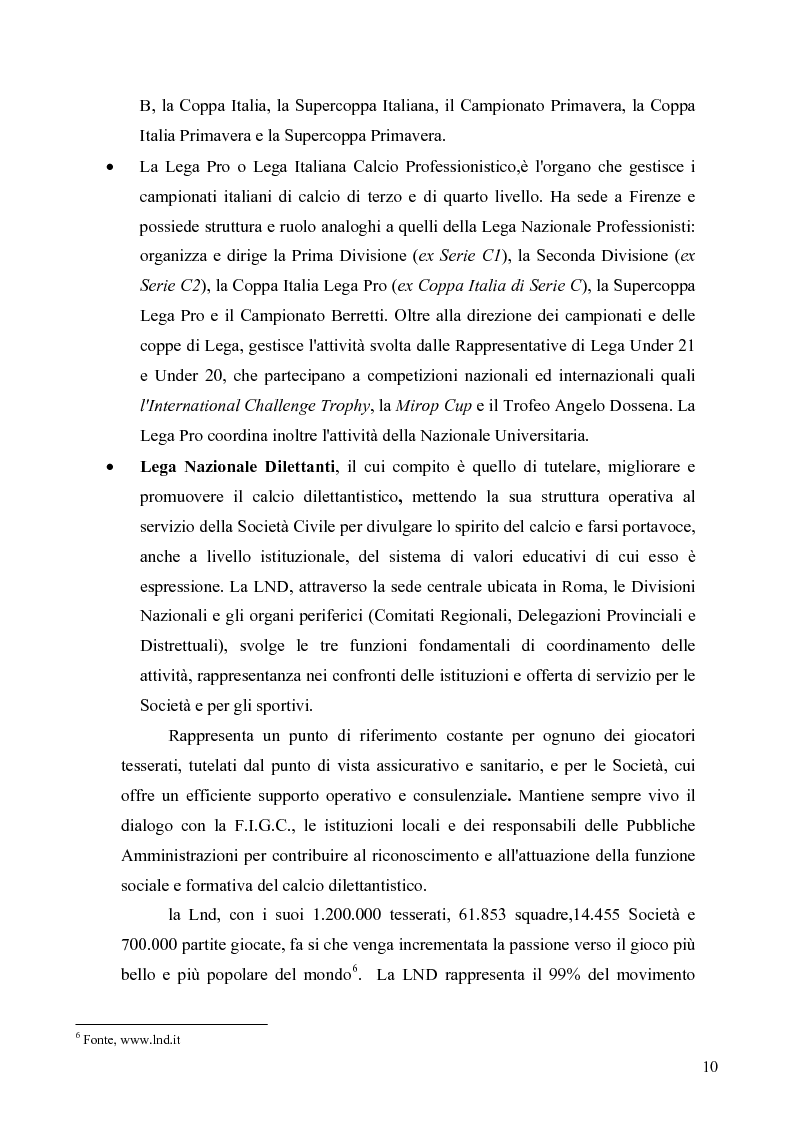Anteprima della tesi: Il marketing nel pallone... le strategie adottate dall'U.S. Città di Palermo. Analisi e confronto con altre realtà calcistiche italiane, Pagina 10