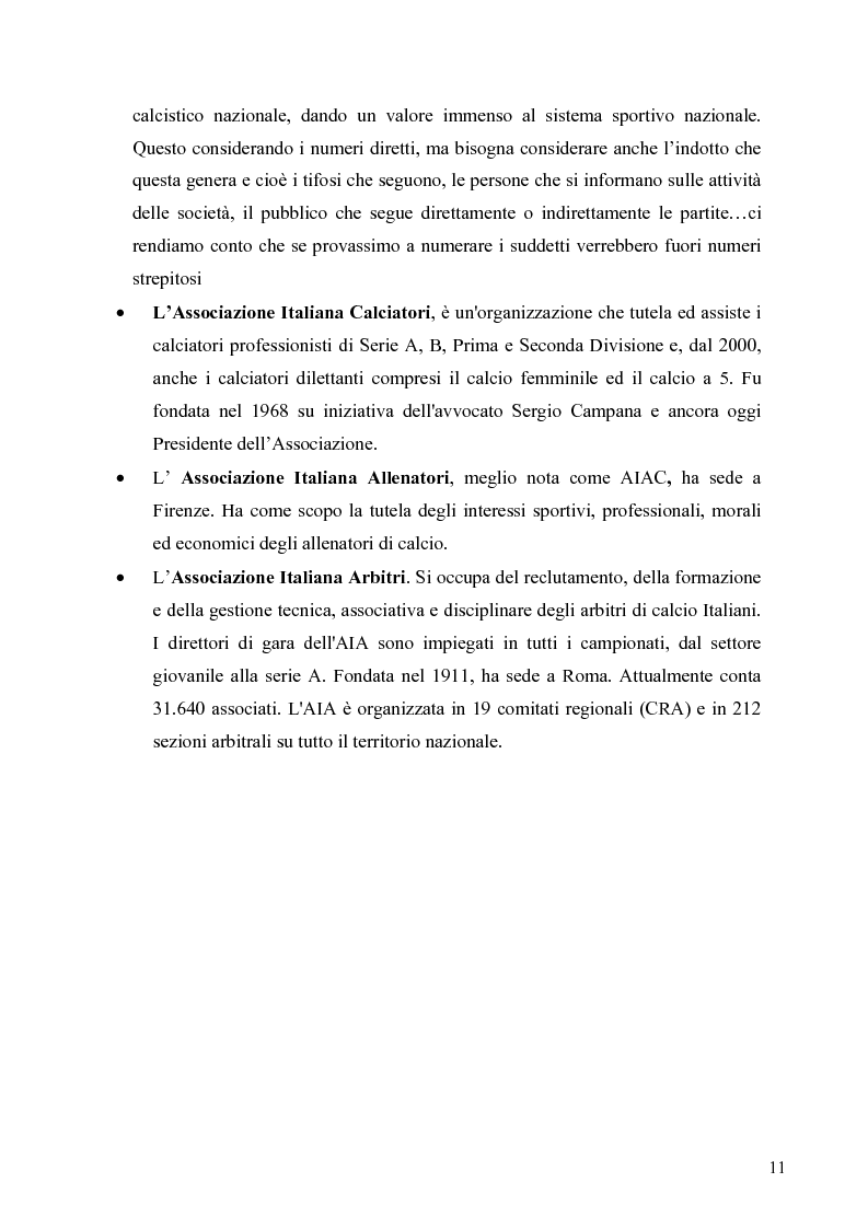 Anteprima della tesi: Il marketing nel pallone... le strategie adottate dall'U.S. Città di Palermo. Analisi e confronto con altre realtà calcistiche italiane, Pagina 11