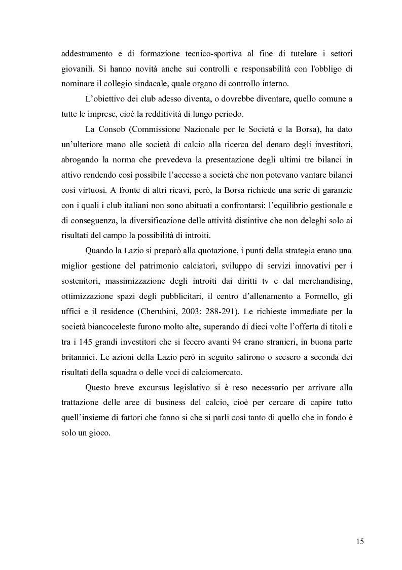 Anteprima della tesi: Il marketing nel pallone... le strategie adottate dall'U.S. Città di Palermo. Analisi e confronto con altre realtà calcistiche italiane, Pagina 15