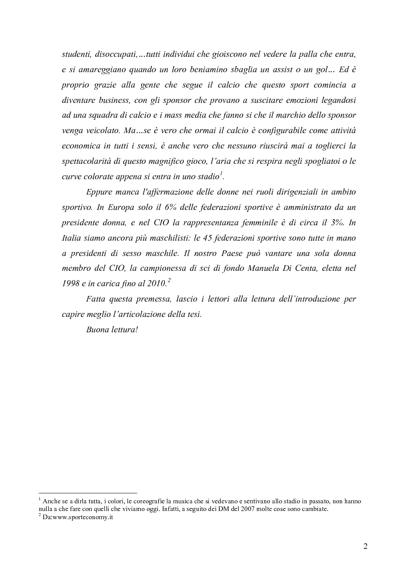 Anteprima della tesi: Il marketing nel pallone... le strategie adottate dall'U.S. Città di Palermo. Analisi e confronto con altre realtà calcistiche italiane, Pagina 2