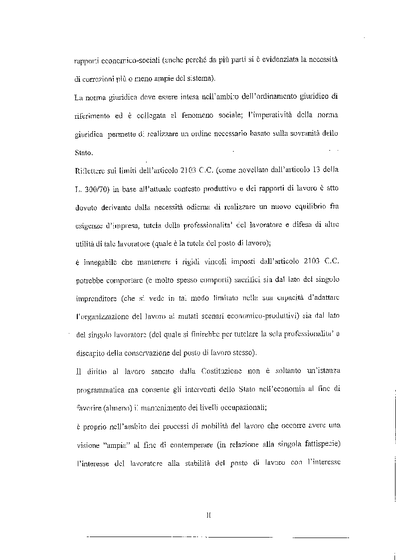 Anteprima della tesi: Legittimità del patto di declassamento in luogo del licenziamento, Pagina 2