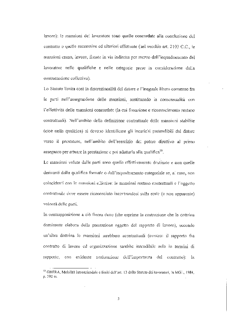 Anteprima della tesi: Legittimità del patto di declassamento in luogo del licenziamento, Pagina 8