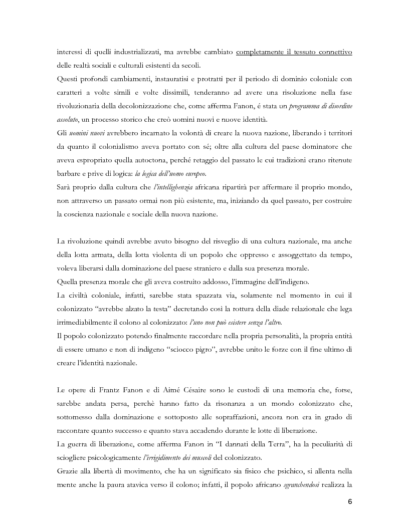 Anteprima della tesi: Colonialismo e alienazione coloniale. Una lettura critica di Frantz Fanon, Pagina 4