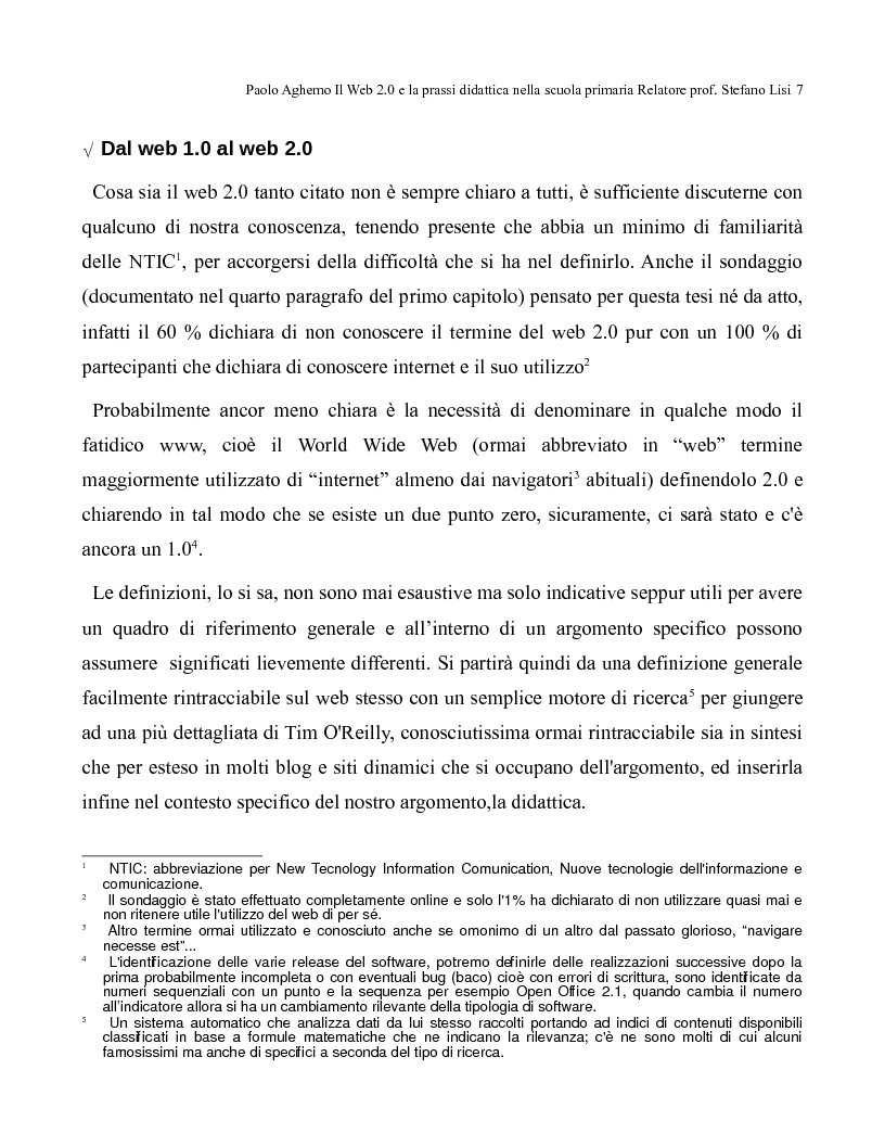Anteprima della tesi: Il web 2.0 e la prassi didattica nella scuola primaria, Pagina 2