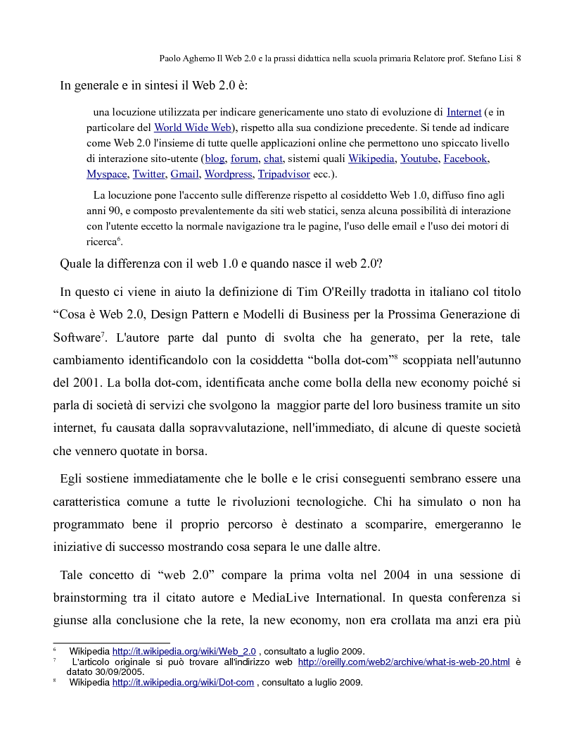 Anteprima della tesi: Il web 2.0 e la prassi didattica nella scuola primaria, Pagina 3