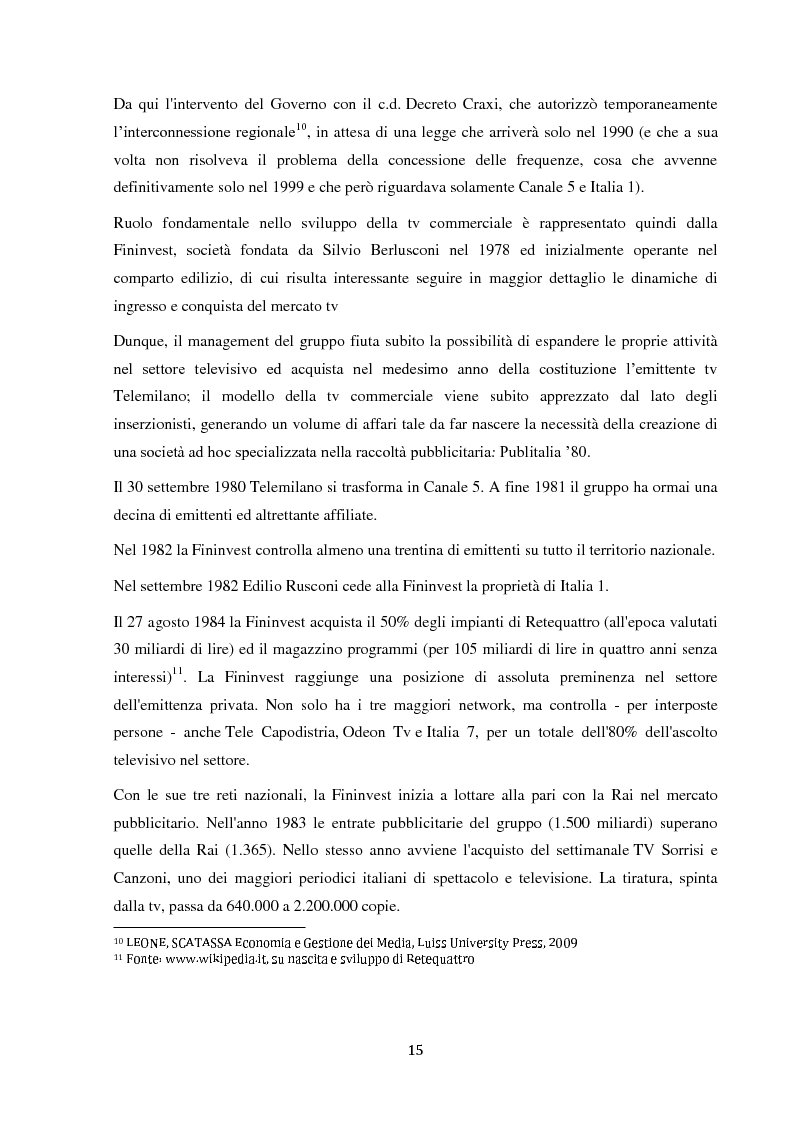 Anteprima della tesi: Sinergie e strategie di riposizionamento dei grandi player tv italiani, Pagina 12