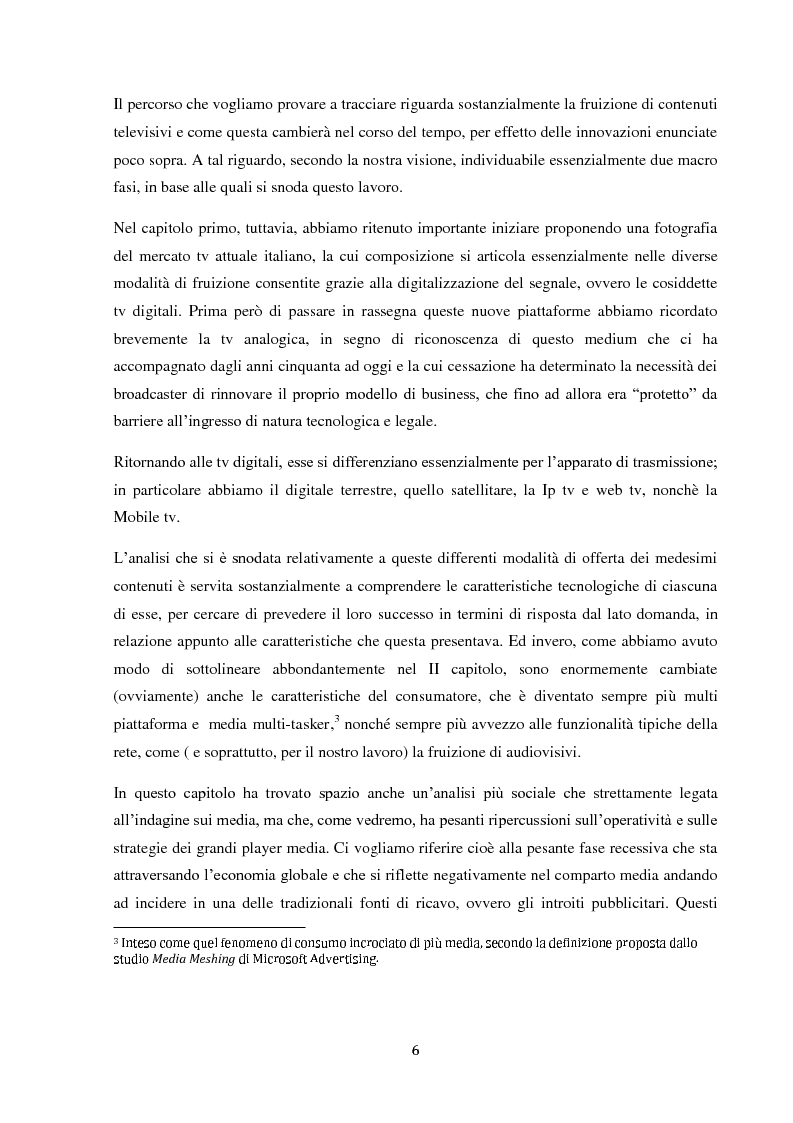 Anteprima della tesi: Sinergie e strategie di riposizionamento dei grandi player tv italiani, Pagina 3