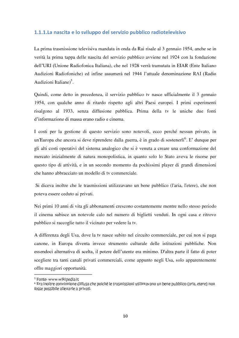 Anteprima della tesi: Sinergie e strategie di riposizionamento dei grandi player tv italiani, Pagina 7