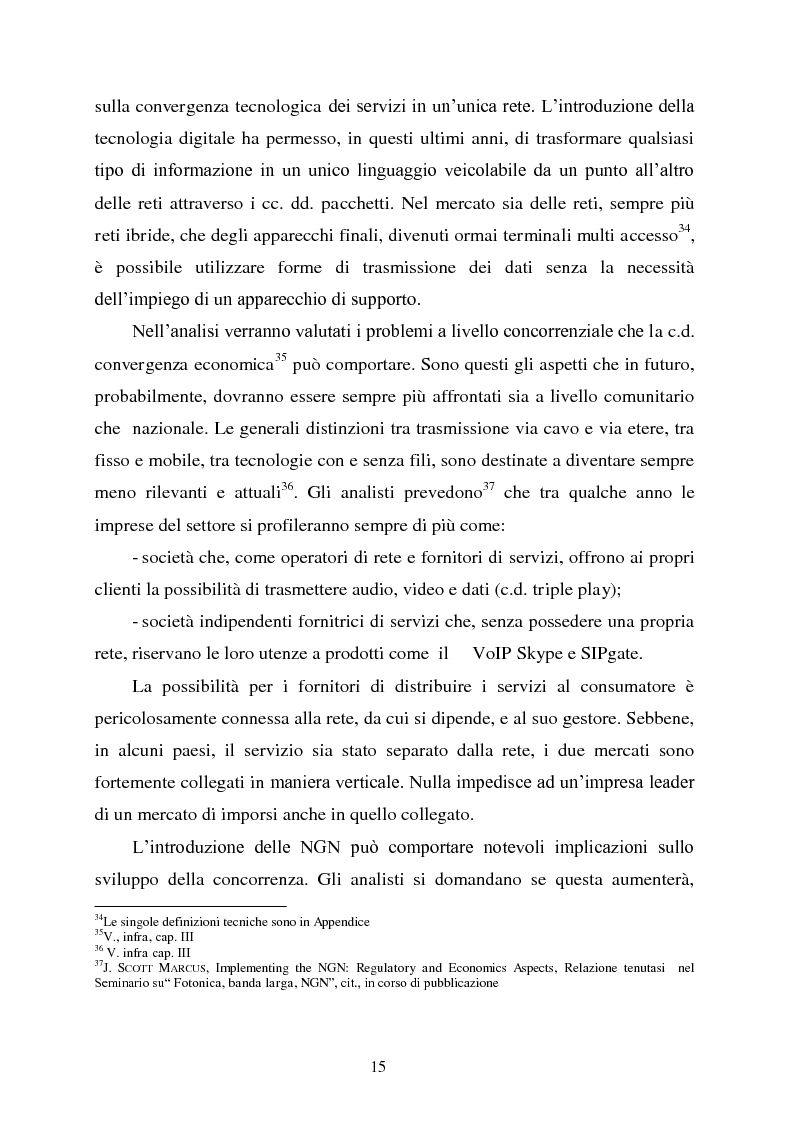 Anteprima della tesi: Innovazione e concorrenza nei mercati delle telecomunicazioni. La separazione delle reti Telecom., Pagina 12