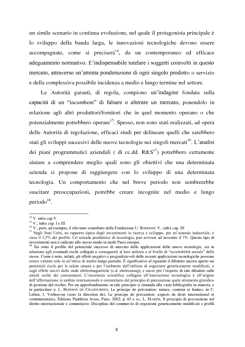 Anteprima della tesi: Innovazione e concorrenza nei mercati delle telecomunicazioni. La separazione delle reti Telecom., Pagina 5