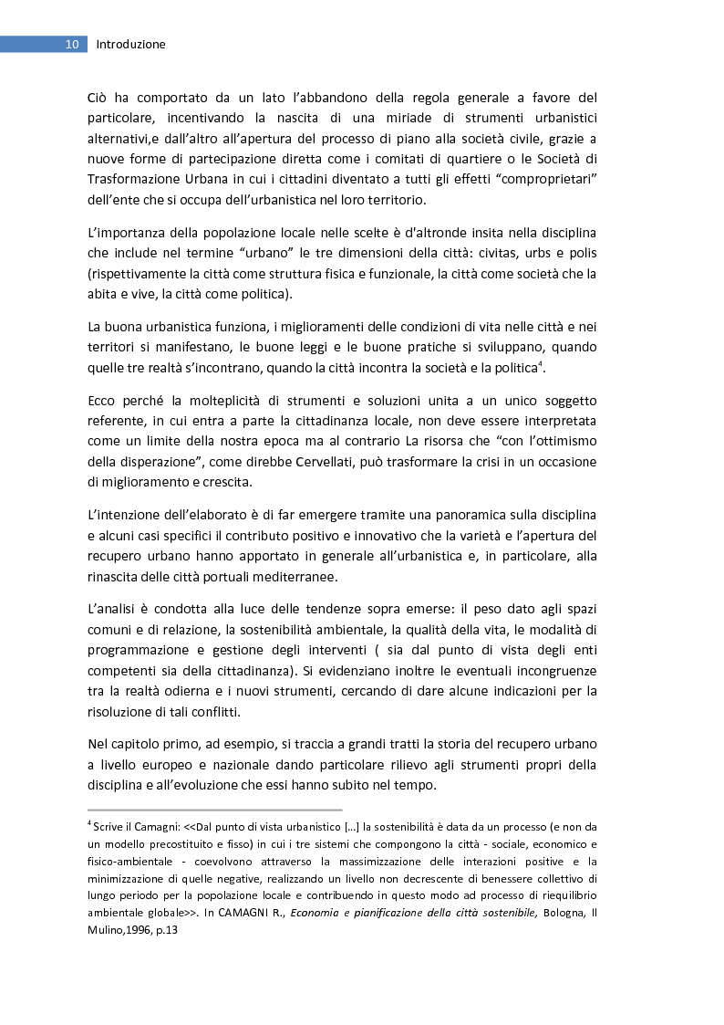 Anteprima della tesi: La trasformazione della città mediterranea. Aspetti innovativi del recupero., Pagina 2