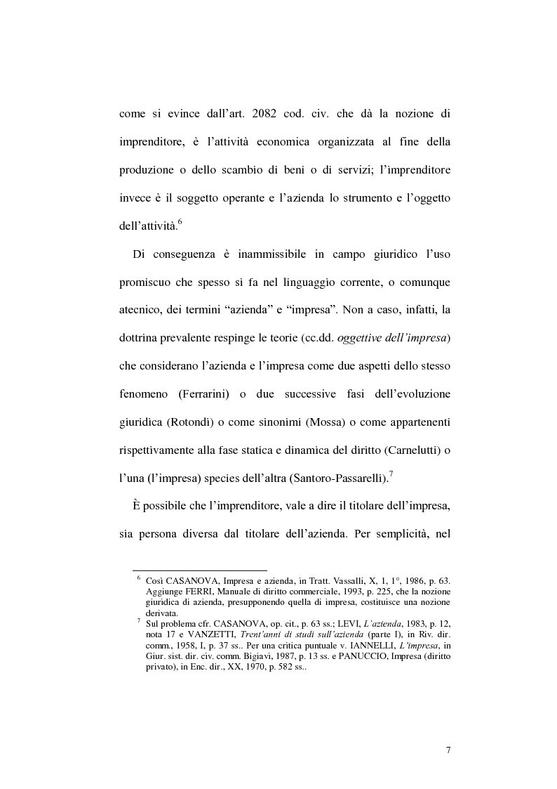 Anteprima della tesi: Circolazione dell'azienda e divieto di concorrenza nella giurisprudenza, Pagina 3