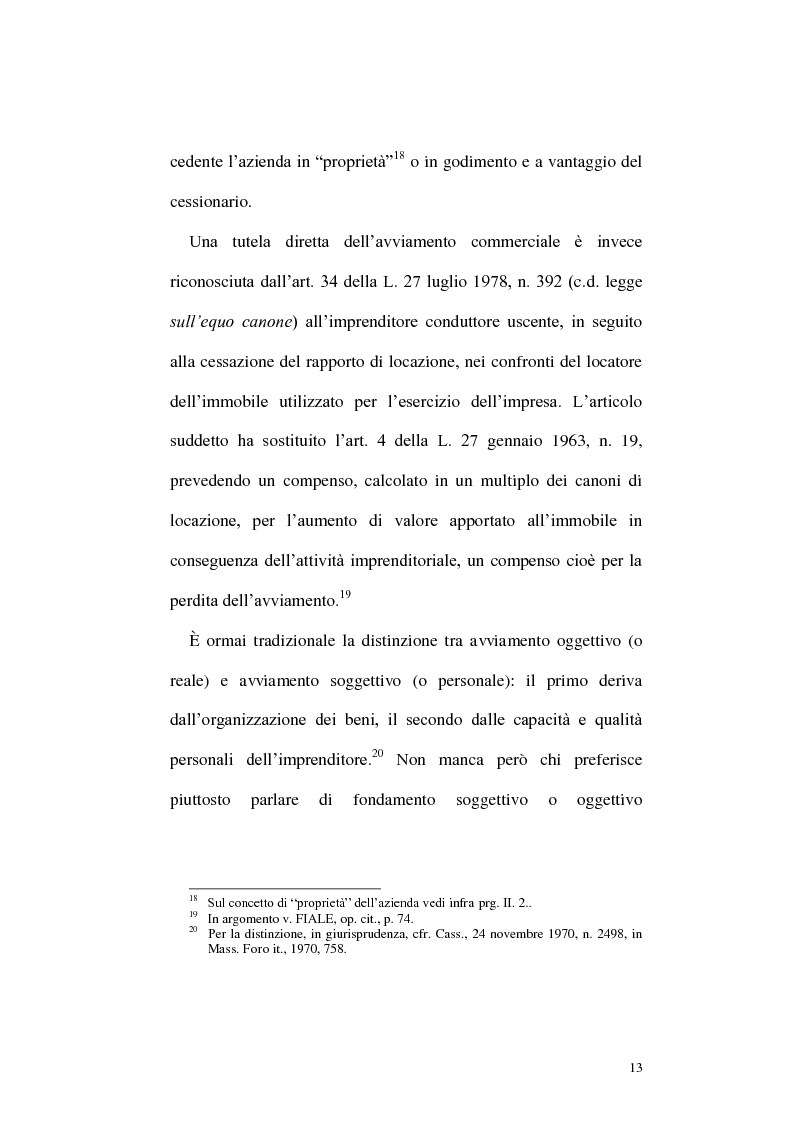Anteprima della tesi: Circolazione dell'azienda e divieto di concorrenza nella giurisprudenza, Pagina 9