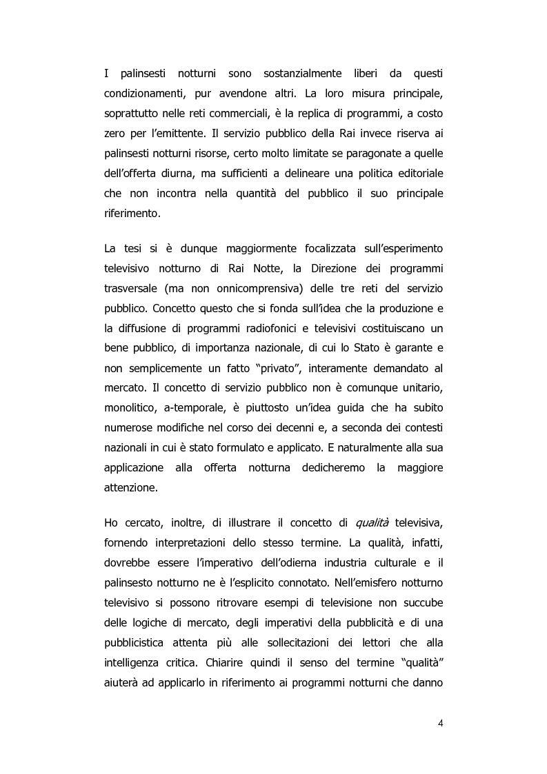 Anteprima della tesi: Rai notte. Qualità nei palinsesti notturni del servizio pubblico televisivo., Pagina 2