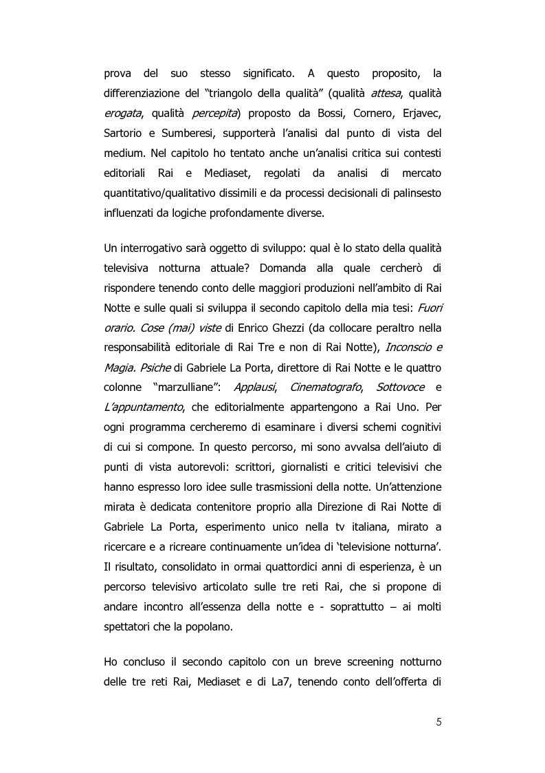 Anteprima della tesi: Rai notte. Qualità nei palinsesti notturni del servizio pubblico televisivo., Pagina 3