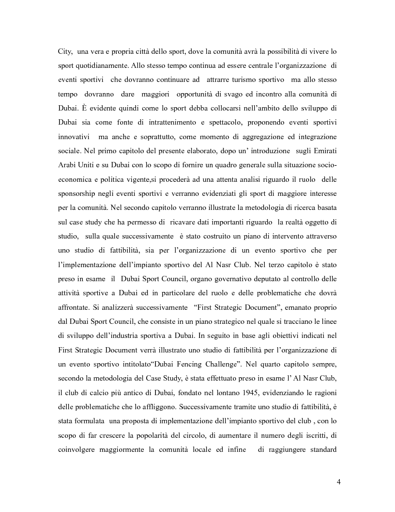 Anteprima della tesi: L'industria sportiva a Dubai e negli Emirati Arabi Uniti, Pagina 3