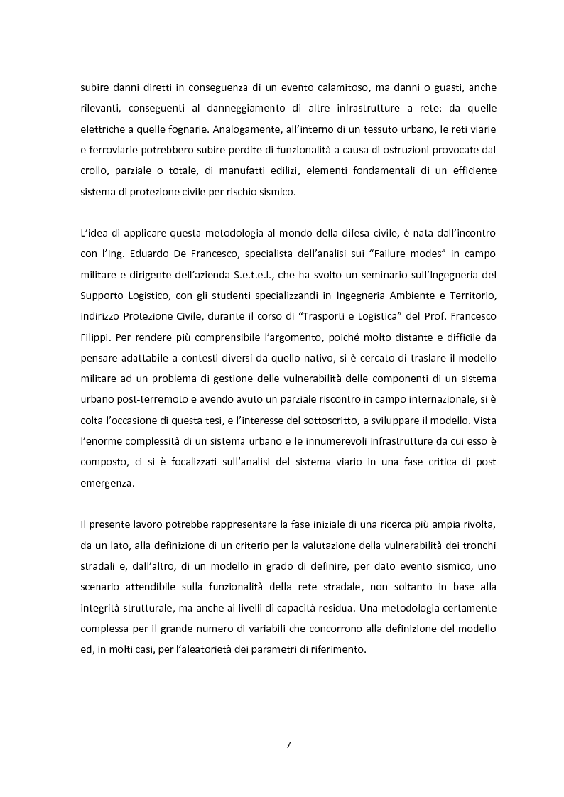 Anteprima della tesi: Analisi dei guasti applicata alla vulnerabilità sismica delle infrastrutture viarie, Pagina 3