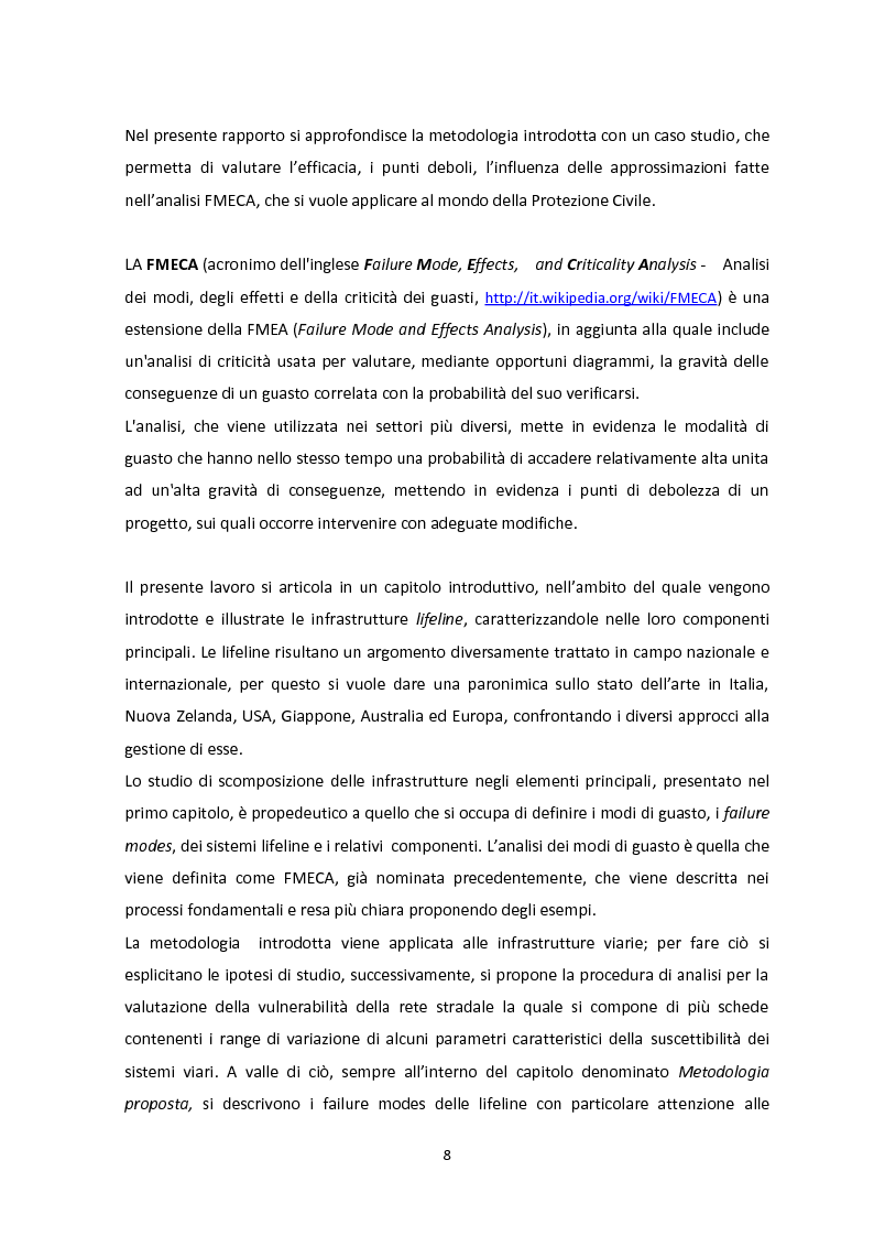 Anteprima della tesi: Analisi dei guasti applicata alla vulnerabilità sismica delle infrastrutture viarie, Pagina 4