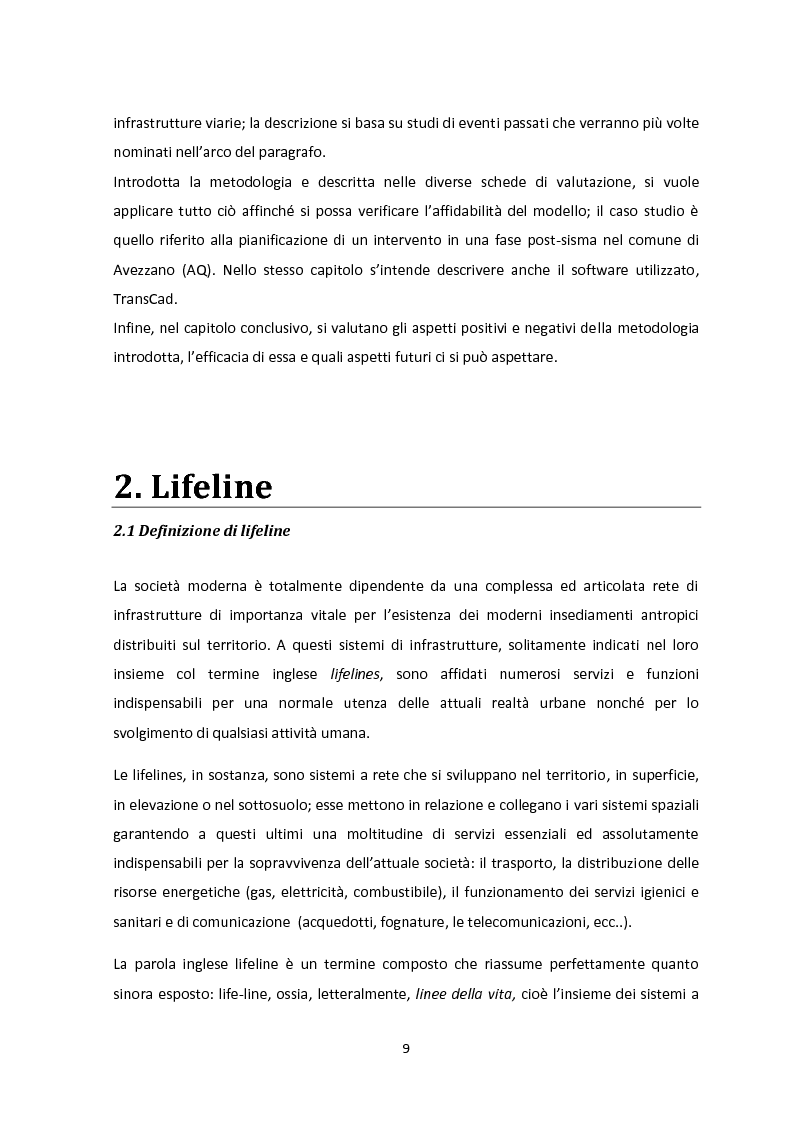 Anteprima della tesi: Analisi dei guasti applicata alla vulnerabilità sismica delle infrastrutture viarie, Pagina 5