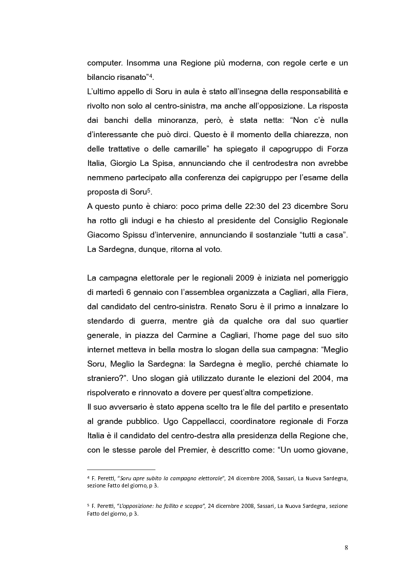 Anteprima della tesi: Elezioni regionali Sardegna 2009: analisi degli strumenti di comunicazione politica, Pagina 8