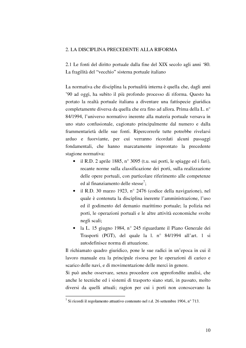 Anteprima della tesi: Il ruolo dell'impresa terminalista nell'ambito delle realtà portuali nazionali, Pagina 7