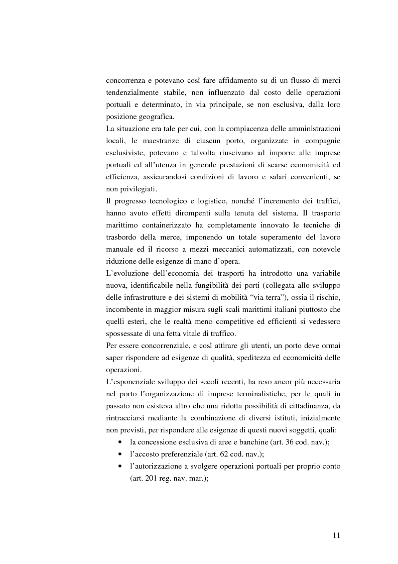 Anteprima della tesi: Il ruolo dell'impresa terminalista nell'ambito delle realtà portuali nazionali, Pagina 8