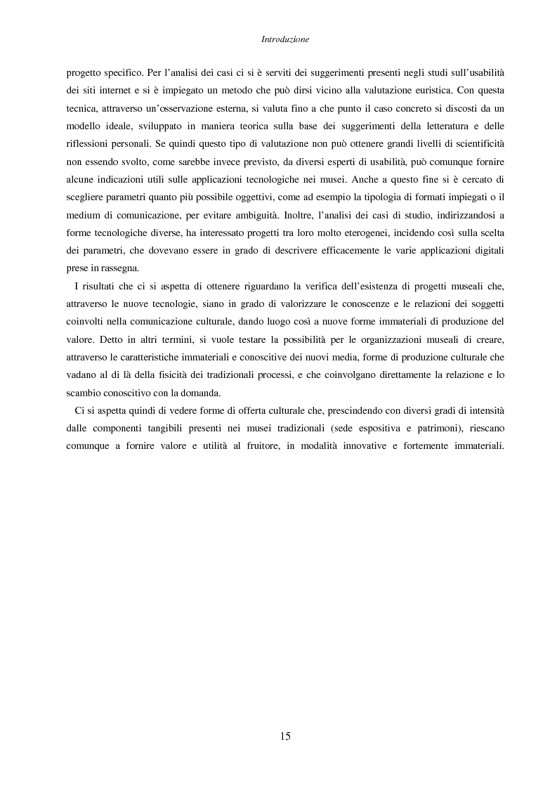 Anteprima della tesi: Internet e nuove tecnologie nel settore museale: ipotesi e strumenti per un approccio immateriale alla creazione del valore, Pagina 11