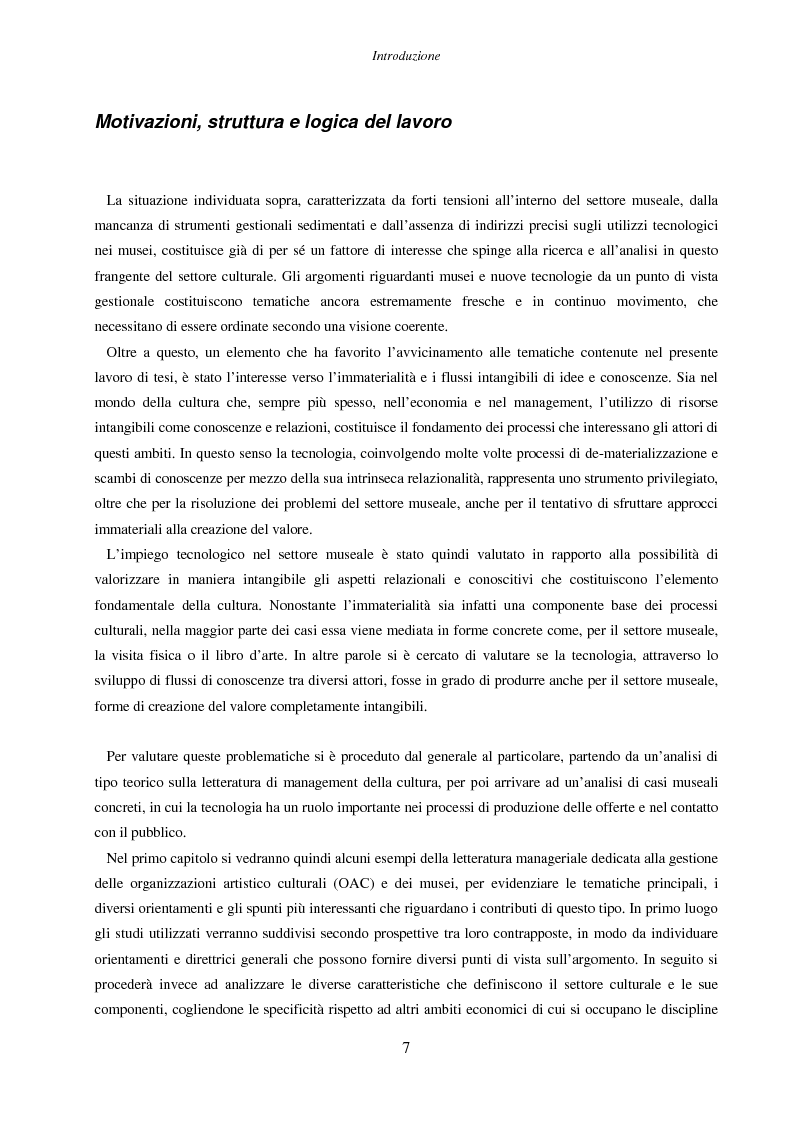 Anteprima della tesi: Internet e nuove tecnologie nel settore museale: ipotesi e strumenti per un approccio immateriale alla creazione del valore, Pagina 3