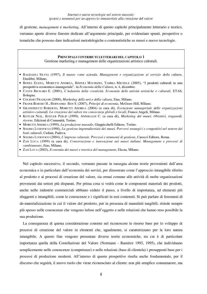 Anteprima della tesi: Internet e nuove tecnologie nel settore museale: ipotesi e strumenti per un approccio immateriale alla creazione del valore, Pagina 4