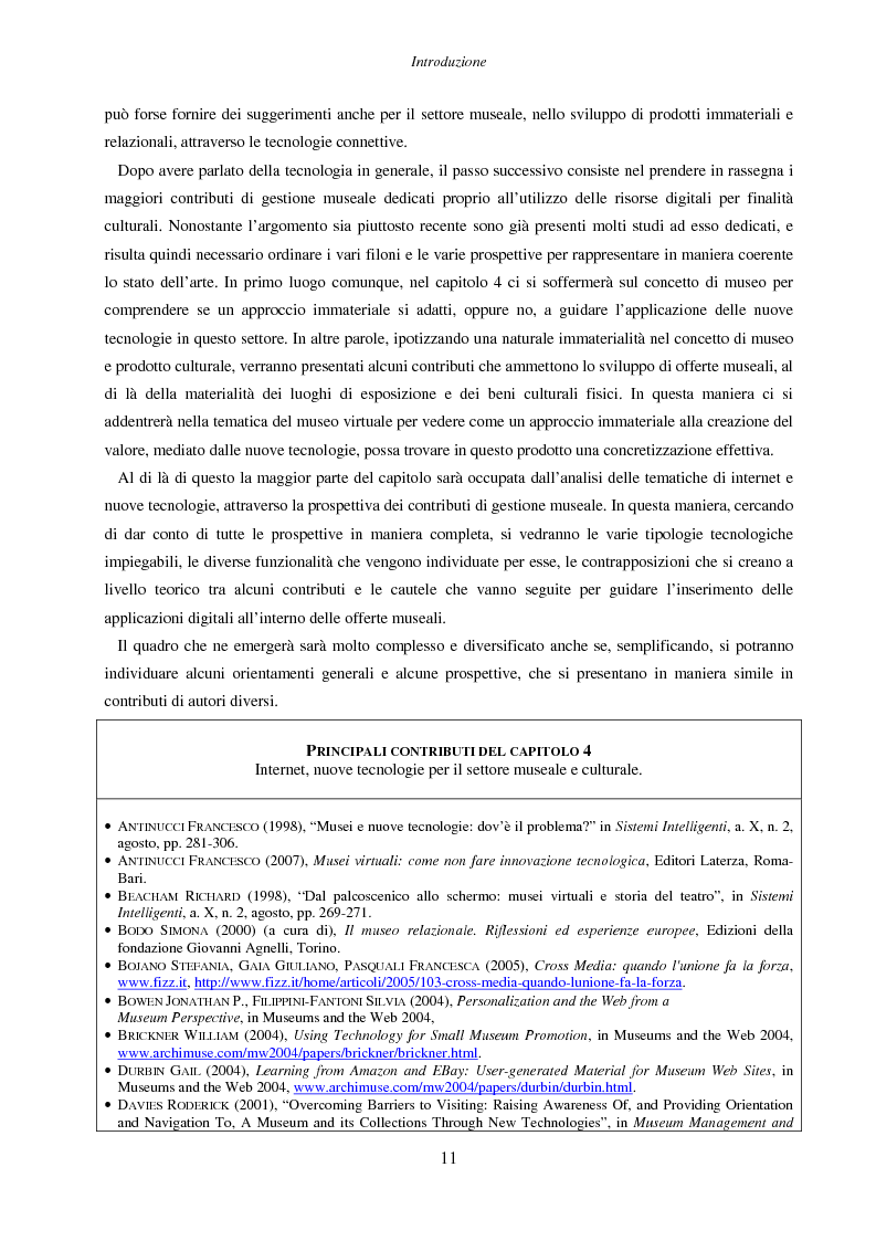 Anteprima della tesi: Internet e nuove tecnologie nel settore museale: ipotesi e strumenti per un approccio immateriale alla creazione del valore, Pagina 7