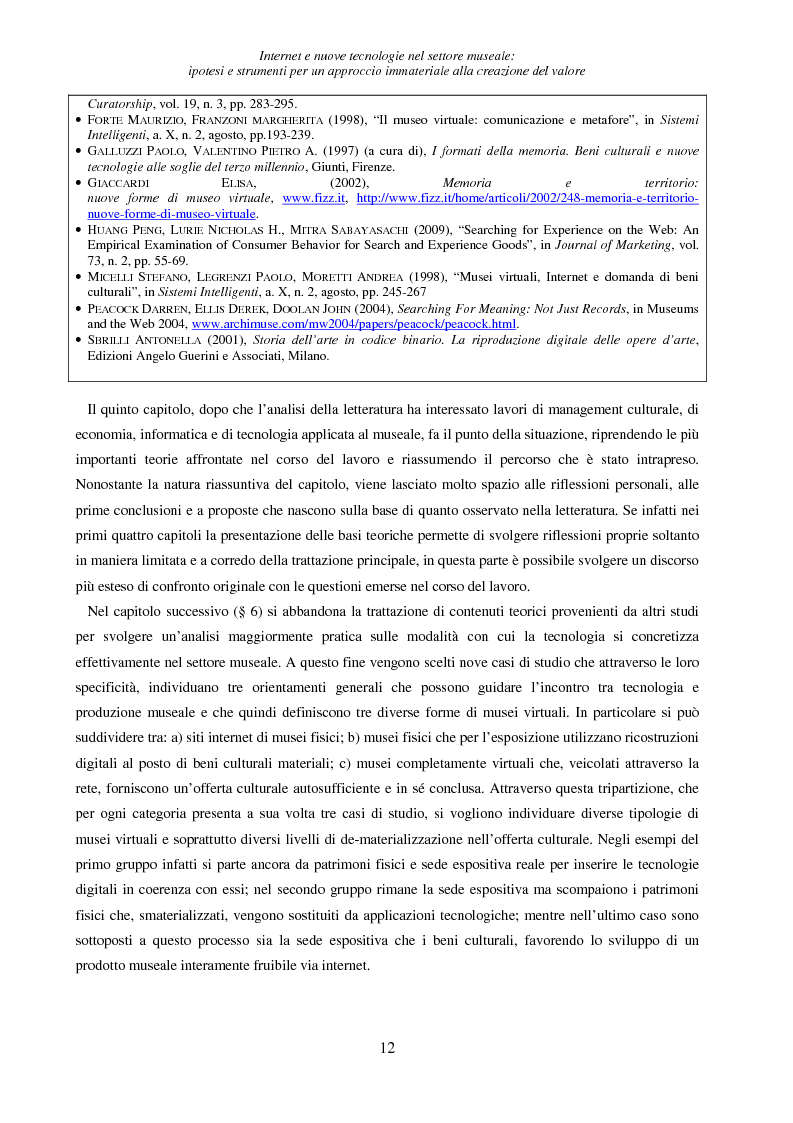 Anteprima della tesi: Internet e nuove tecnologie nel settore museale: ipotesi e strumenti per un approccio immateriale alla creazione del valore, Pagina 8