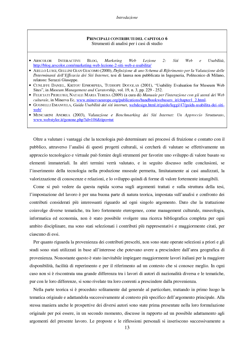 Anteprima della tesi: Internet e nuove tecnologie nel settore museale: ipotesi e strumenti per un approccio immateriale alla creazione del valore, Pagina 9