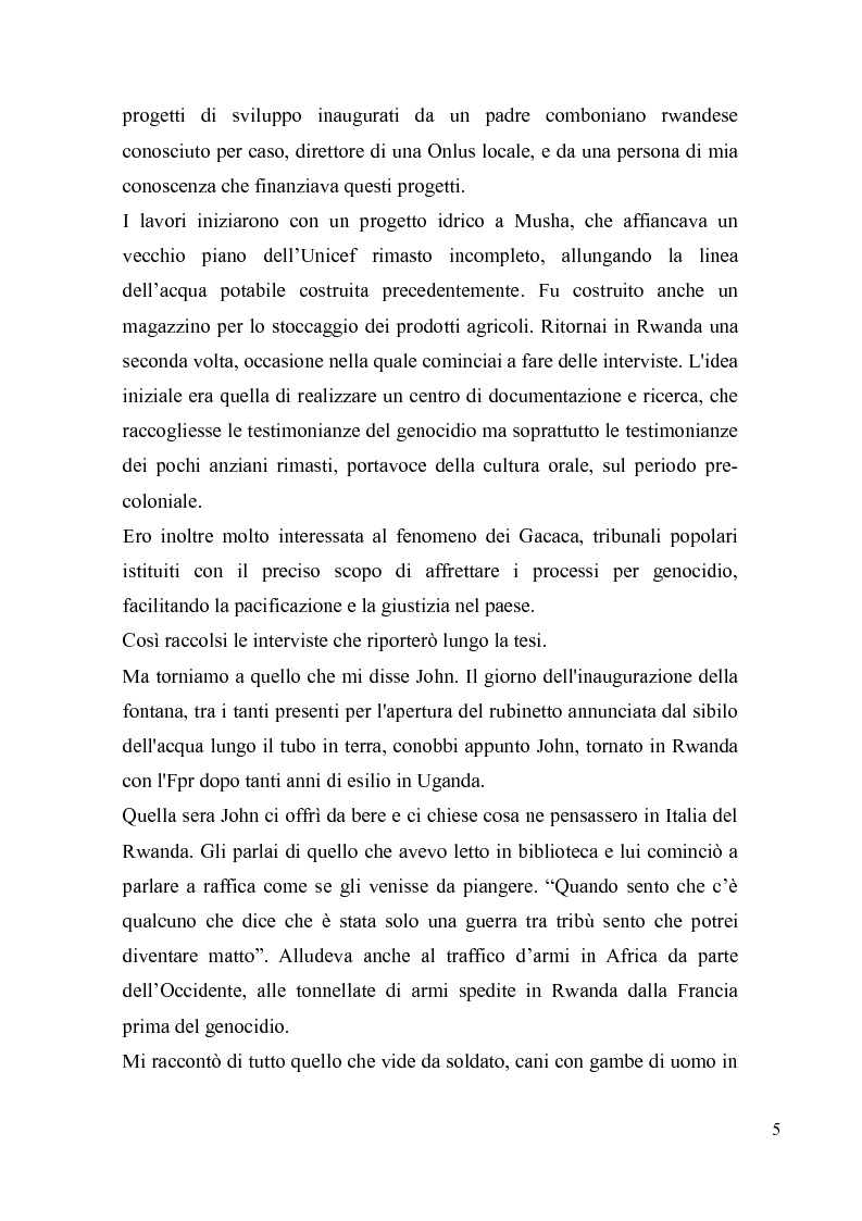 Anteprima della tesi: Voci e sguardi del Rwanda. Il genocidio tra distorsioni giornalistiche e rappresentazioni rwandesi., Pagina 3