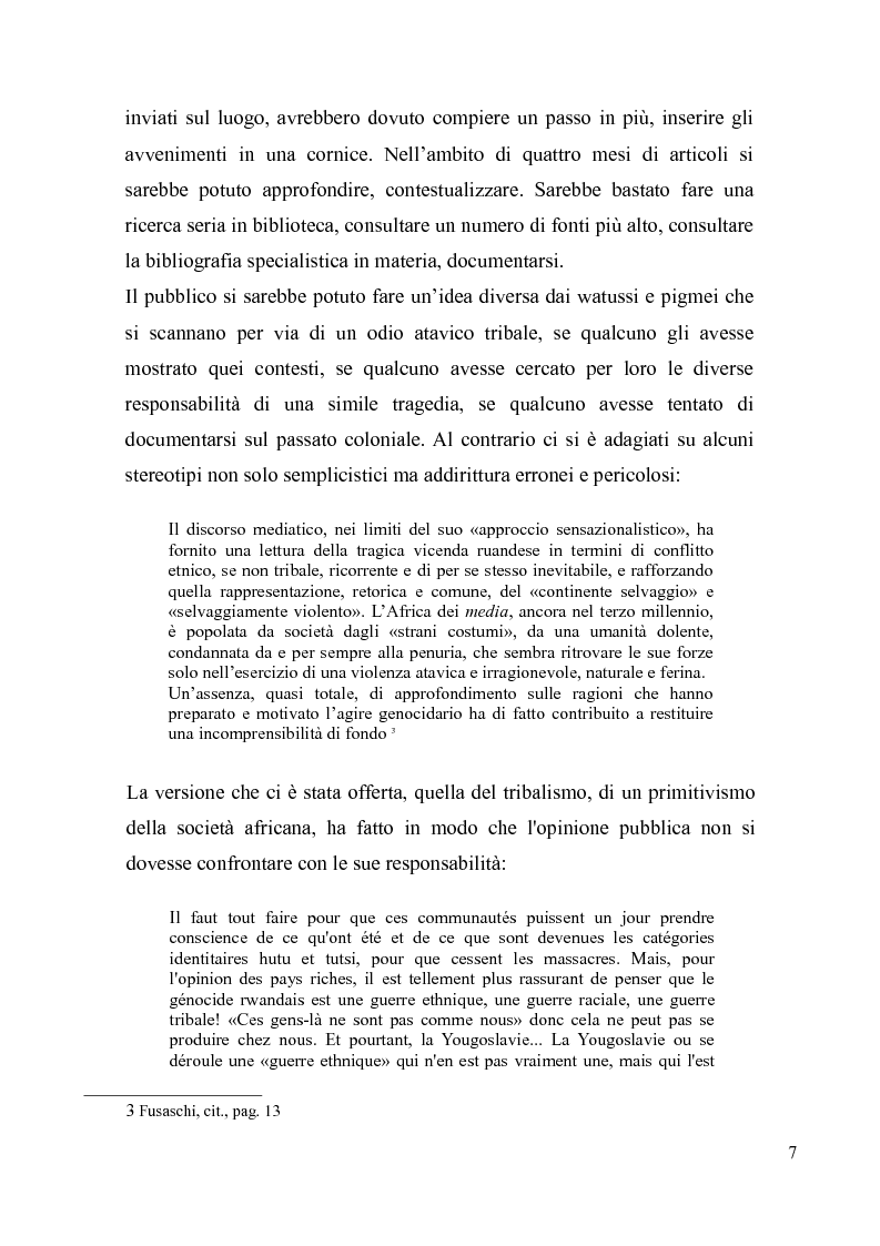 Anteprima della tesi: Voci e sguardi del Rwanda. Il genocidio tra distorsioni giornalistiche e rappresentazioni rwandesi., Pagina 5