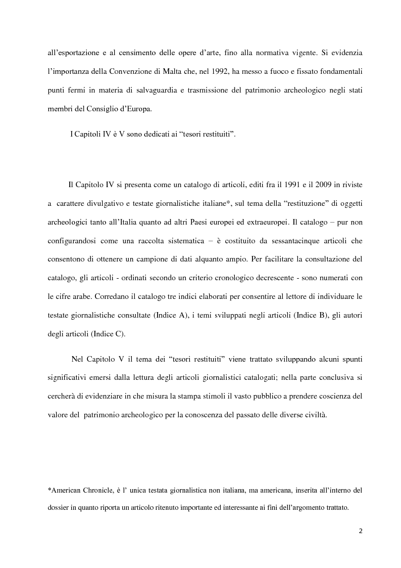 Anteprima della tesi: Dal collezionismo ai ''Tesori Restituiti'', Pagina 2