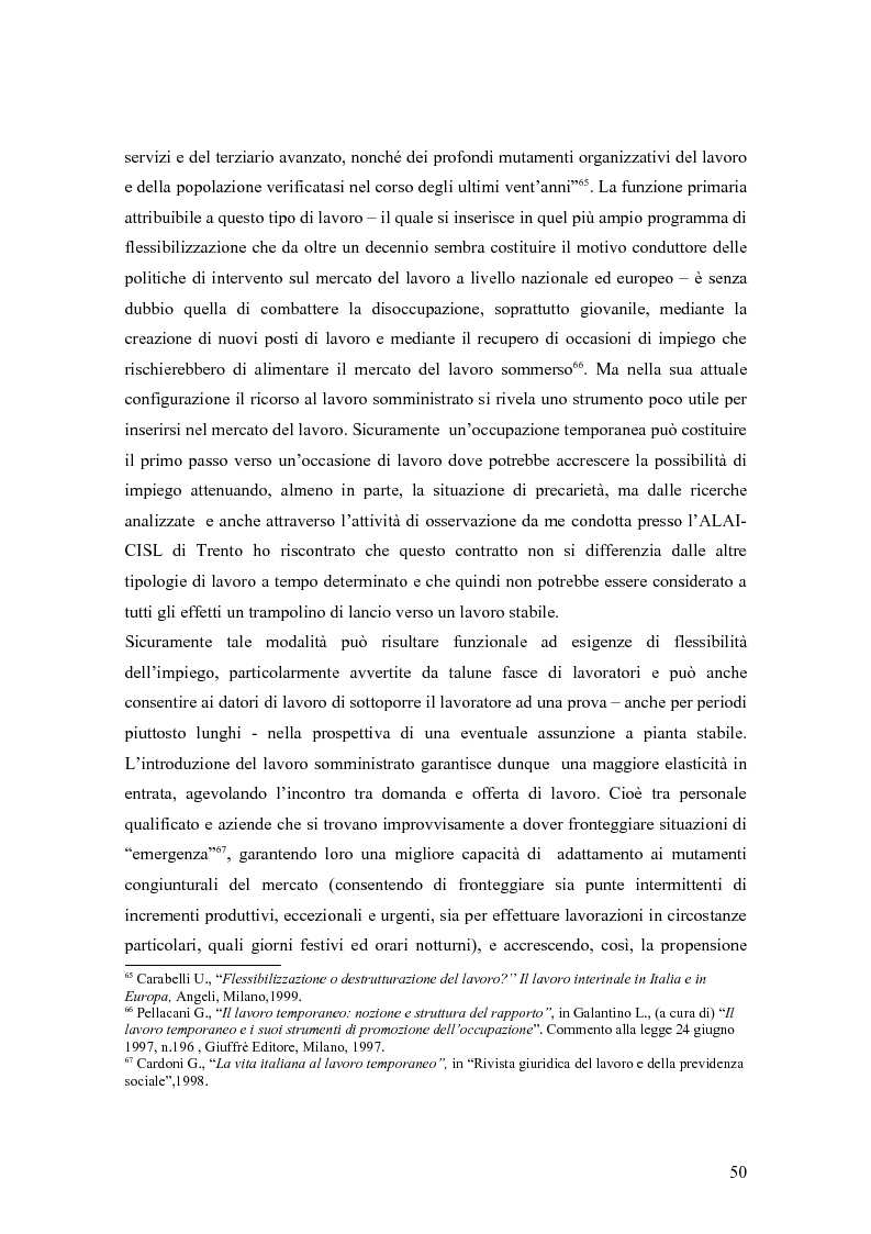 Anteprima della tesi: Quando il lavoro è ''somministrato''. Analisi etnografica presso l'Alai-Cisl di Trento. , Pagina 4