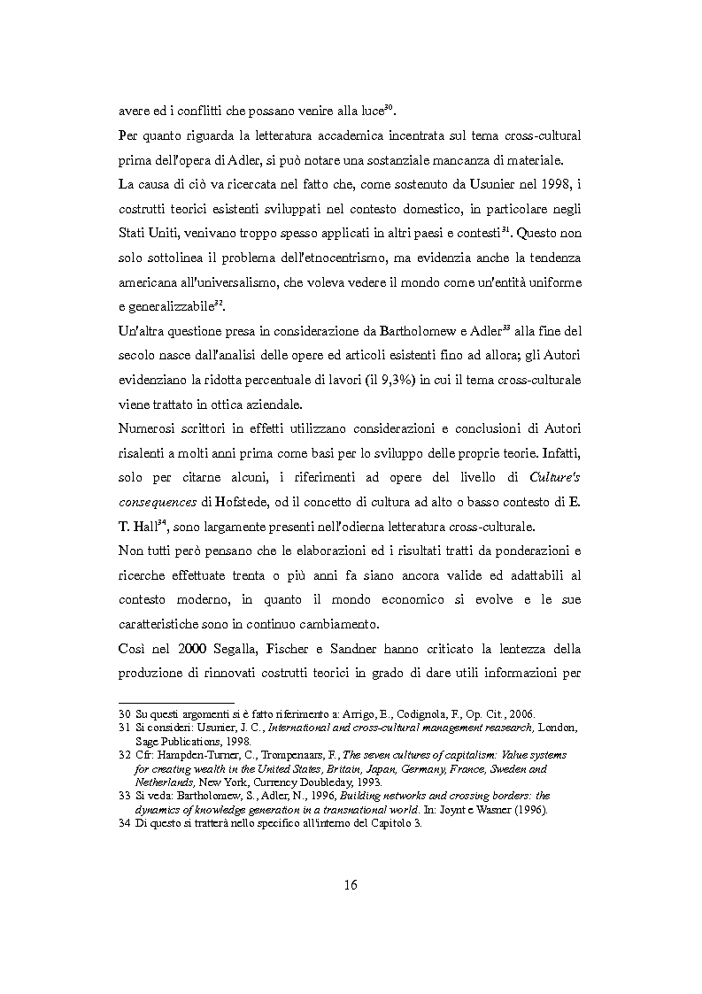 Anteprima della tesi: Culture nazionali e gestione d'impresa: il cross-cultural management, Pagina 12