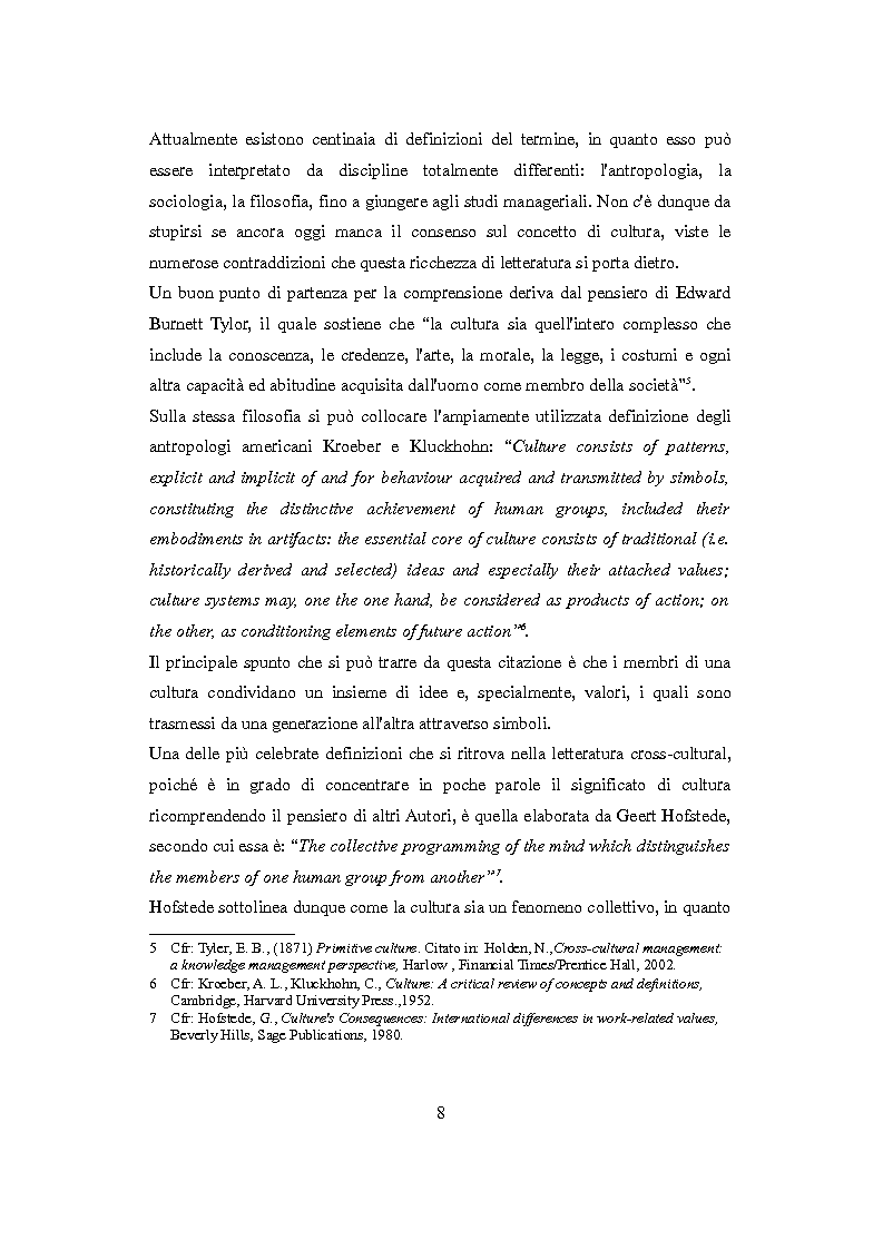 Anteprima della tesi: Culture nazionali e gestione d'impresa: il cross-cultural management, Pagina 4