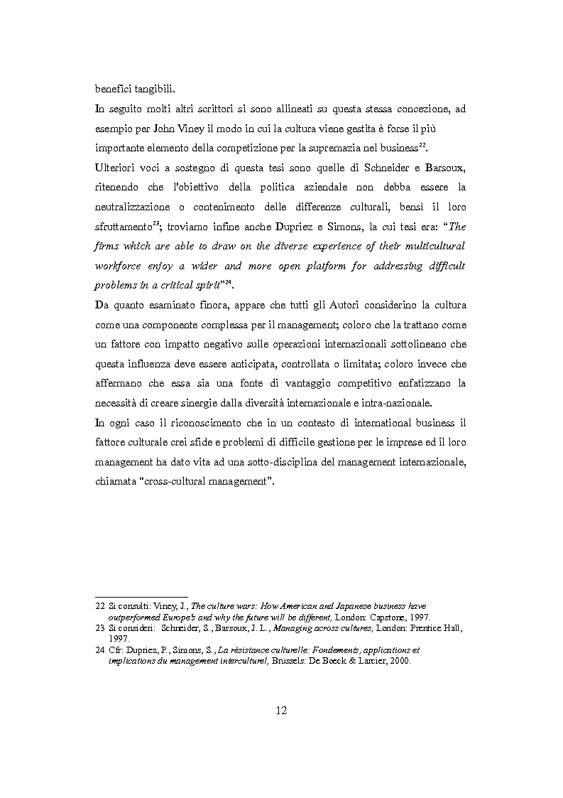 Anteprima della tesi: Culture nazionali e gestione d'impresa: il cross-cultural management, Pagina 8
