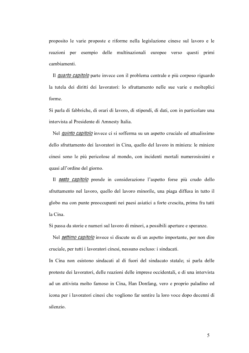 Anteprima della tesi: La tutela del lavoro nel quadro dell'attuale sistema produttivo in Cina, Pagina 5