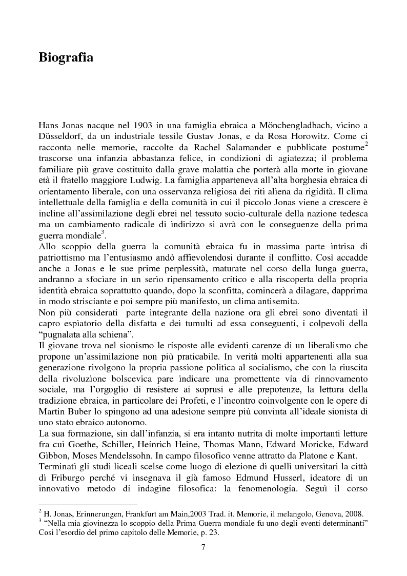 Anteprima della tesi: La biologia filosofica in ''Organismo e Libertà'' di Hans Jonas, Pagina 5