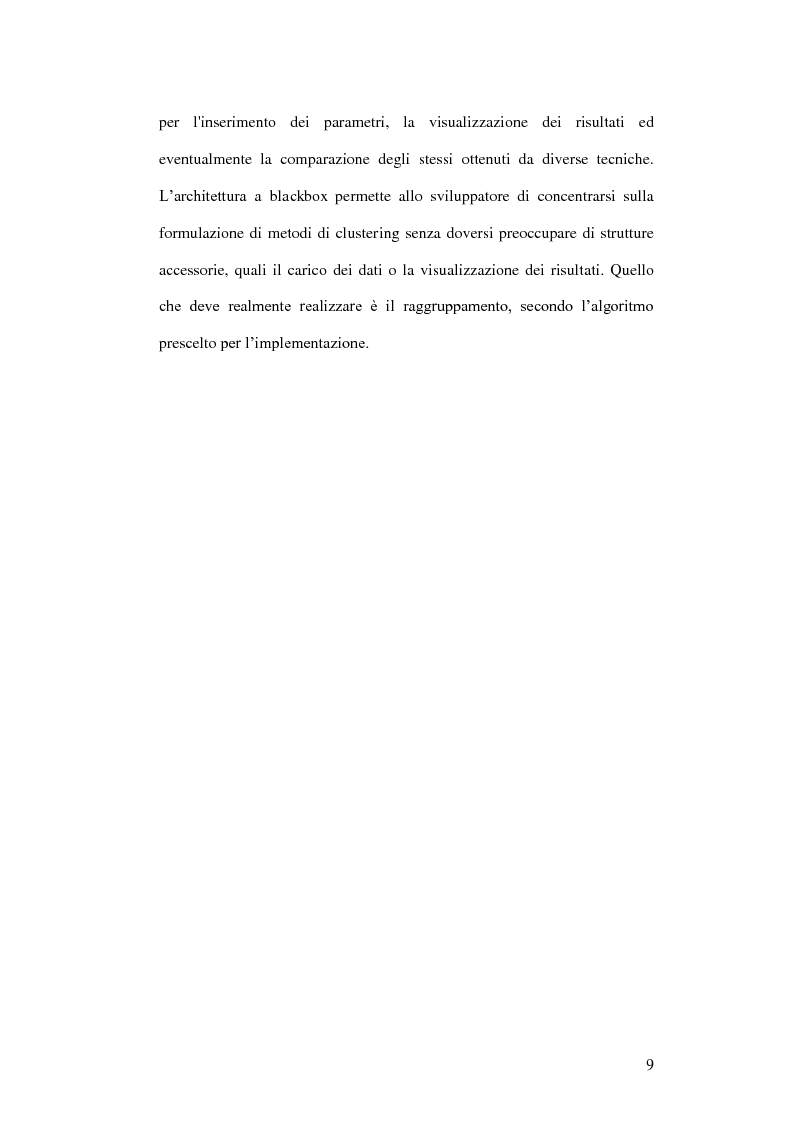 Anteprima della tesi: Un ambiente Java per l'analisi di algoritmi di clustering, Pagina 5