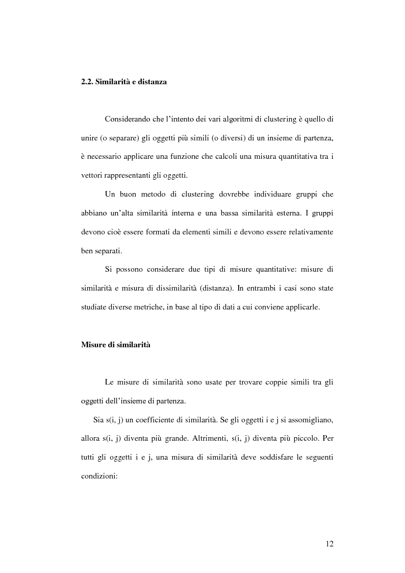 Anteprima della tesi: Un ambiente Java per l'analisi di algoritmi di clustering, Pagina 8