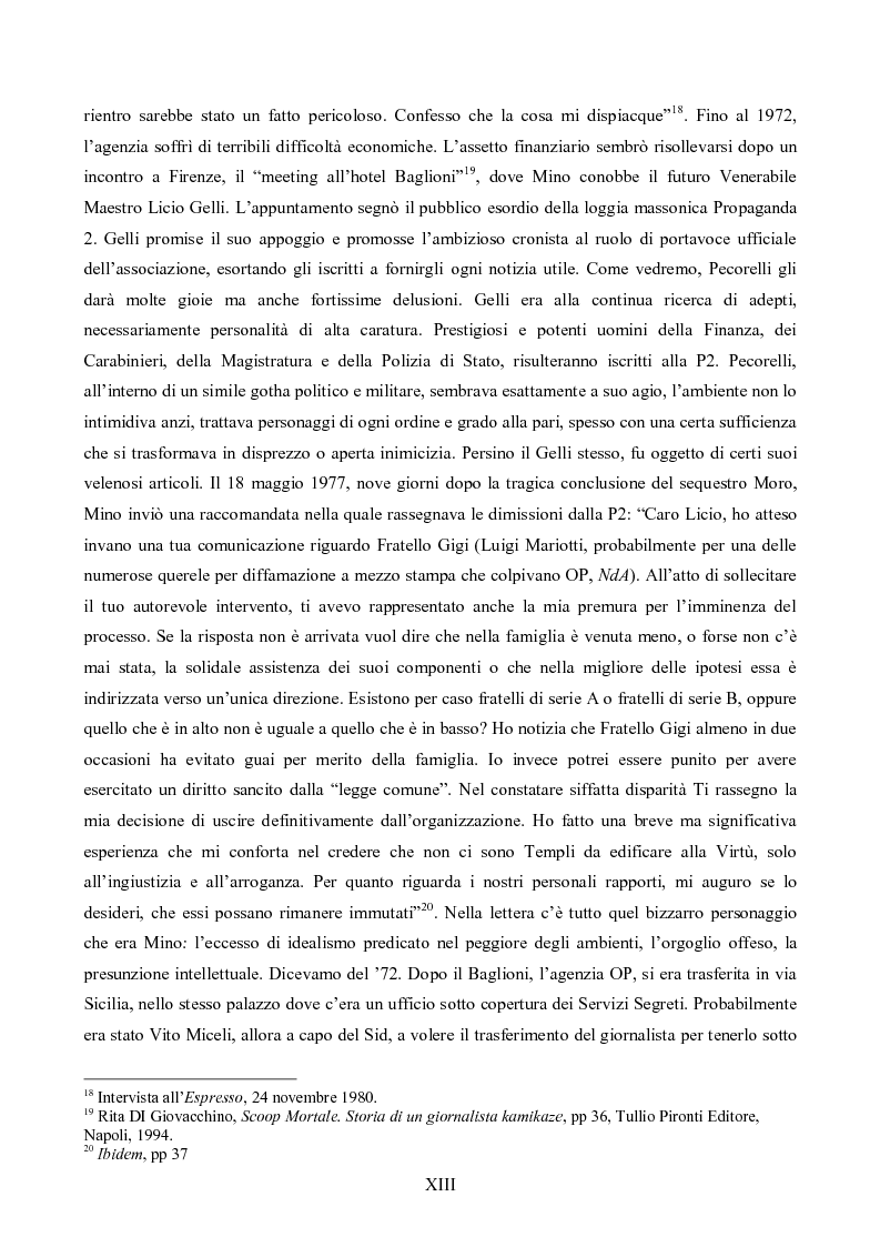 Estratto dalla tesi: L'Op e Mino Pecorelli: un giornalismo tra investigazione e mistero