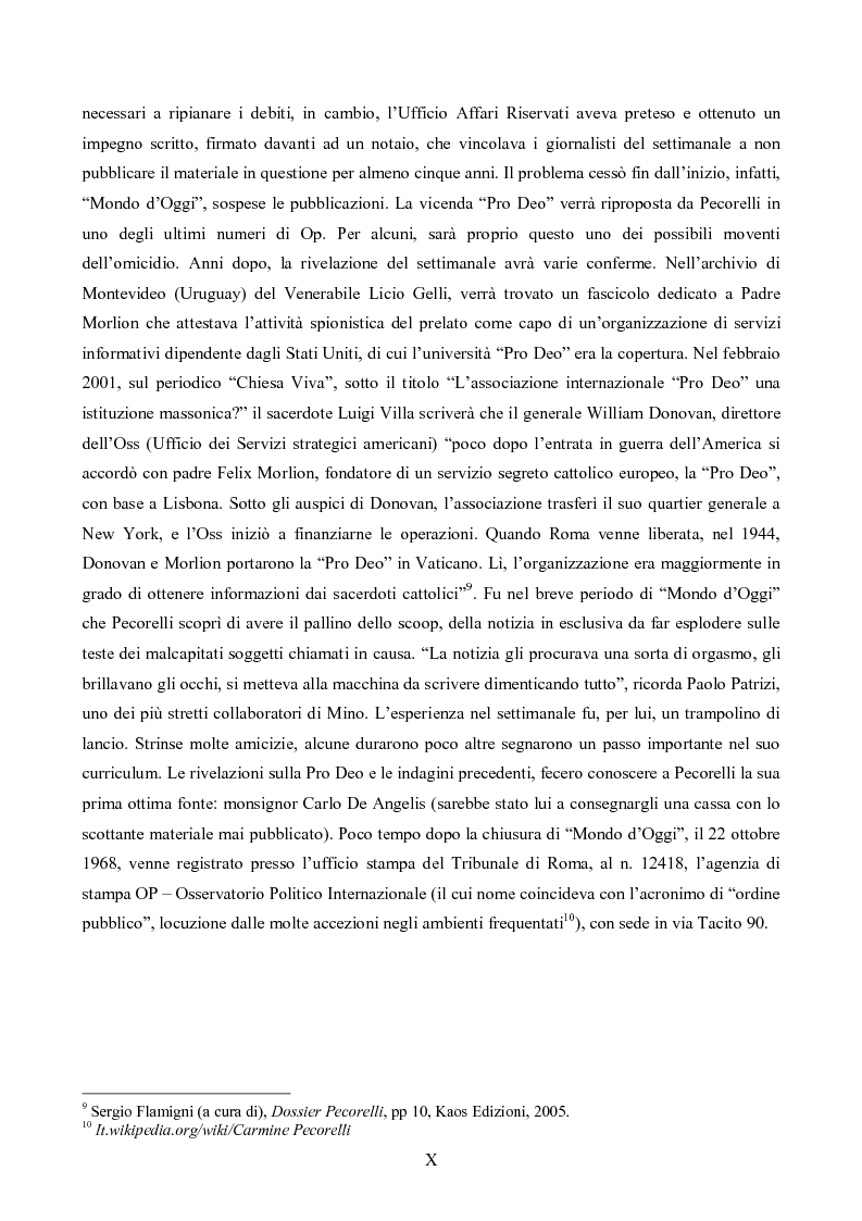Anteprima della tesi: L'Op e Mino Pecorelli: un giornalismo tra investigazione e mistero, Pagina 7