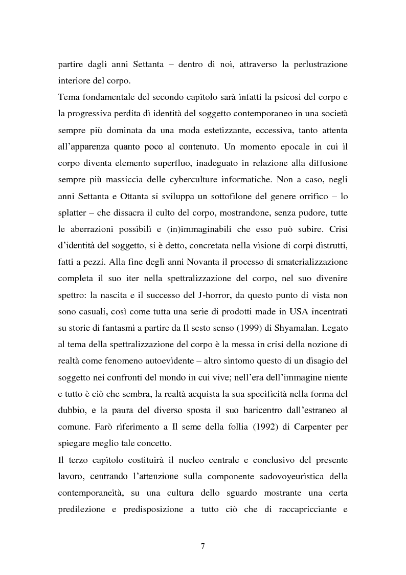 Anteprima della tesi: Orme dell'ossessione - Temi e forme dell'espressione fobica nel New Horror a Hollywood dal disfacimento del corpo e del reale al sadovoyeurismo della contemporaneità, Pagina 3