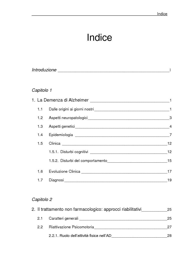 Trattamento Non Farmacologico Nella Demenza Di Alzheimer Riattivazione Psicomotoria E Cognitiva Indice Pagina 1 Di 3